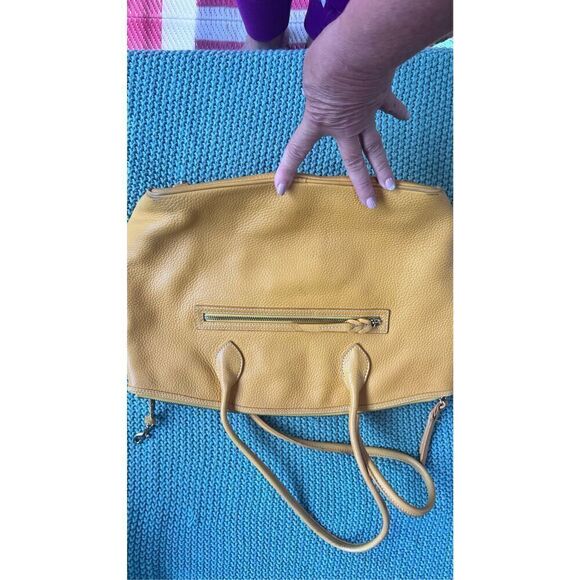 DOONEY & BOURKE YELLOW PEBBLE LEATHER SHOULDER BAG SATCHEL - Picture 6 of 11